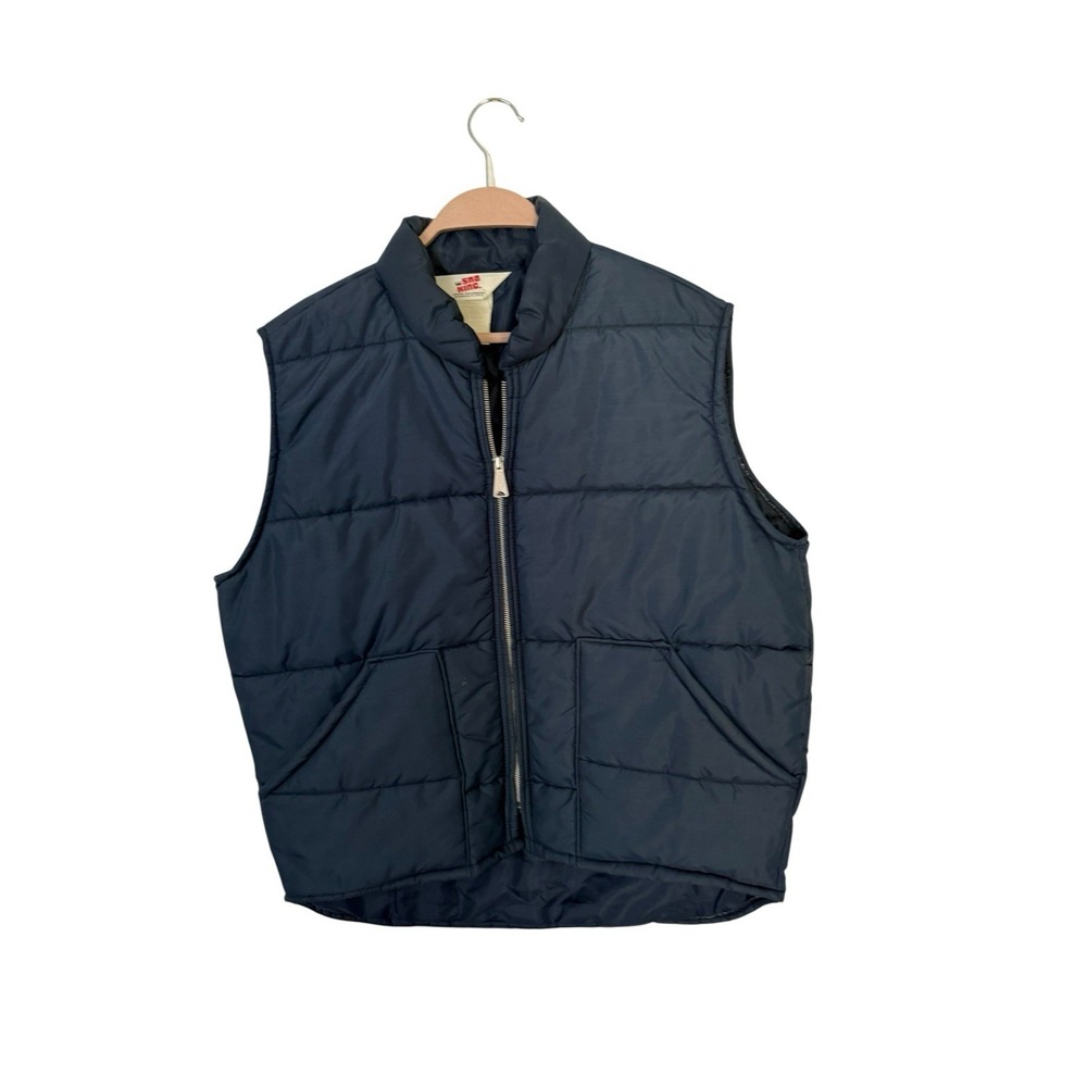 Vintage Sno King Puffer Vest Mens Size Large Blue‎ Nylon Full Zip Up